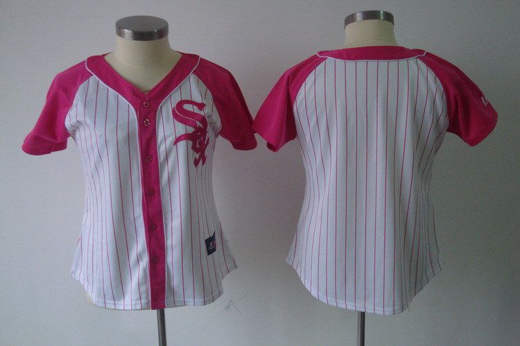 Women 2017 MLB Chicago White Sox Blank Pink Splash Fashion Jersey